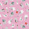 Winter Llamas on Pink