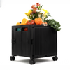 Organizing Essentials Black Collapsible Rolling Cart with Lid & 360° Wheels