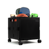 Organizing Essentials Black Collapsible Rolling Cart with Lid & 360° Wheels
