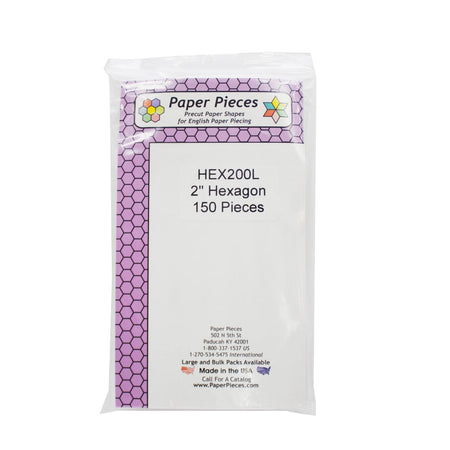 Paquete de hexágonos de papel, 2 pulgadas, 150 unidades
