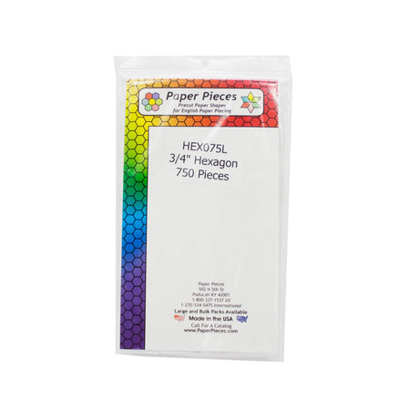 Paquete de hexágonos para patchwork de papel, 1,9 cm, 750 piezas