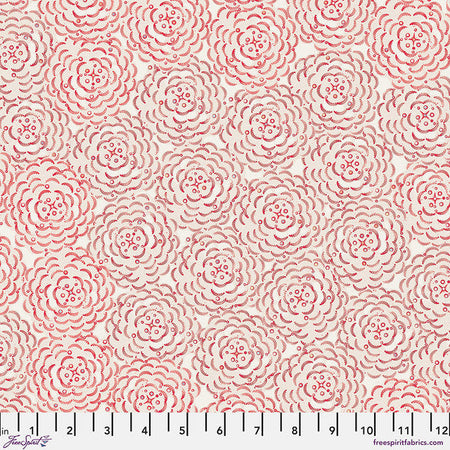 Peony Red Flourish And Bloom 44"/45" Cotton Fabric Per Yard