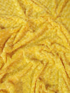 Canary Yellow Minky Rose/Rosette Floral Baby Soft Fabric / Sold By The Yard