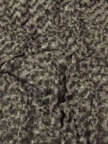 Raccoon Grey Minky Rose/Rosette Floral Baby Soft Fabric / Sold By The Yard