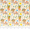 SINGER®  Fabric,  100% Cotton, 44 Inch Wide, Bikes And Gardening White, Cut by the Yard