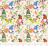 Tela SINGER®, 100 % algodón, 44 pulgadas de ancho, «Springtime Gnomes White», vendida por yardas