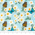 SINGER®  Fabric,  100% Cotton, 44 Inch Wide, Blue And Orange Butterfly, Cut by the Yard
