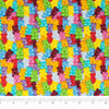 SINGER®  Fabric,  100% Cotton, 44 Inch Wide, Rainbow Gummy Bears, Cut by the Yard