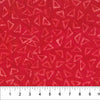 Red Scattered Triangle Celebration Cotton 44/45 Fabric Per Yard