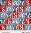 Tela «Red, White and Blue America the Beautiful» con letras mayúsculas, 44"/45", por yarda