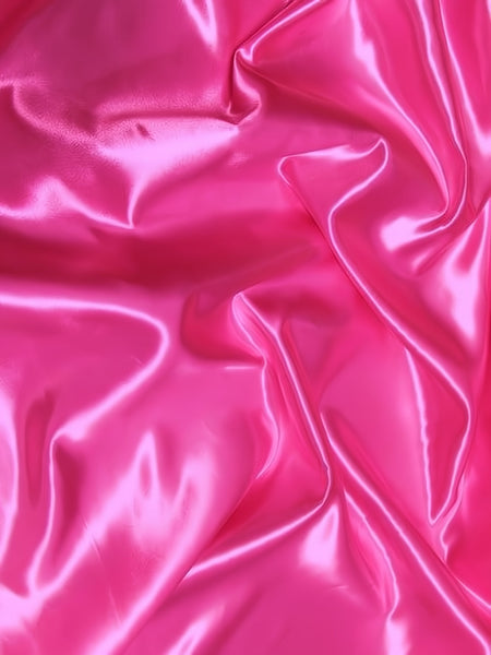 Tela de satén lisa y brillante para novias / Fucsia / Se vende por metros