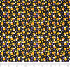 SINGER®  Fabric, 100% Cotton, 44 Inch Wide, Candy Corn And Purple Dots On Blk, Cut by the Yard