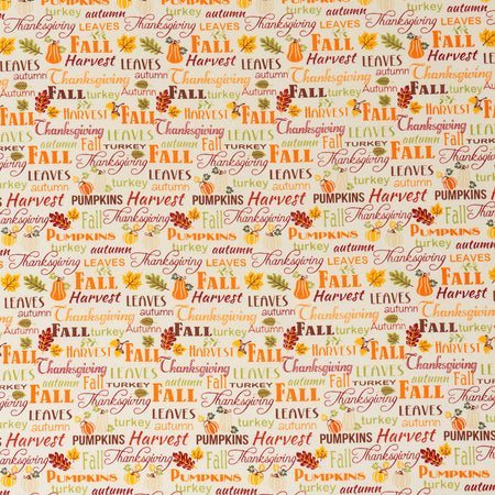 SINGER®  Fabric, 100% Cotton, 44 Inch Wide, Fall Words, Cut by the Yard