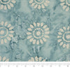 SINGER® Fabric 100% Cotton Batik Collection 42 inch Wide Cadet Blue Sunflower Cut by the Yard