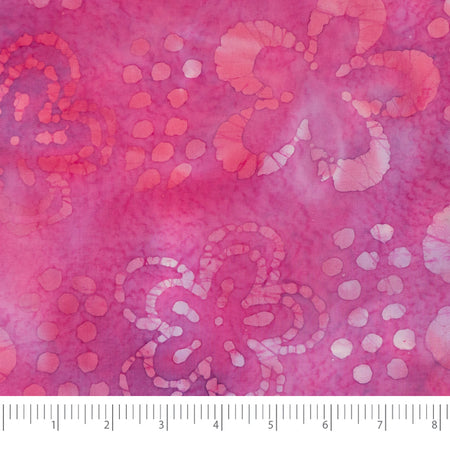 Tela SINGER® 100 % algodón, colección Batik, 42 pulgadas de ancho, estampado de flores rosas, se vende por yardas