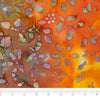SINGER® Fabric 100% Cotton Batik Collection 42 inch Wide Red and Orange Flower Cut by the Yard