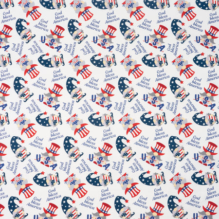 SINGER® Fabric, 100% Cotton, USA Gnomes, Cut by the Yard