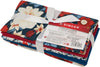 Tela SINGER®, 100 % algodón, 18 x 21 pulgadas, lote de 5 «fat quarters», diseño «Patriotic Flowers»