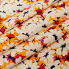 SINGER® Fabric, 100% Cotton, White Flowers On Orange, Cut by the Yard