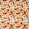 SINGER® Fabric, 100% Cotton, White Flowers On Orange, Cut by the Yard