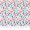 SINGER® Fabric, 100% Cotton, Red Wht Blue Watercolor Dots, Cut by the Yard