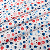 SINGER® Fabric, 100% Cotton, Red Wht Blue Watercolor Dots, Cut by the Yard