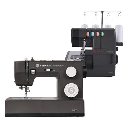 SINGER® Heavy Duty Next Evolution Charcoal 4552 Sewing Machine & 0460 Serger Bundle