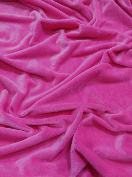 Tela Minky lisa de color fucsia, suave para bebé
