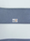 Tela impermeable para exteriores de lona con rayas bicolores / Azul marino/Blanco / Se vende por metros. ¡Liquidación!