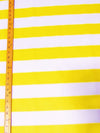 Tela impermeable para exteriores de lona con rayas bicolores / Amarillo/Blanco / Se vende por metros. ¡Liquidación!