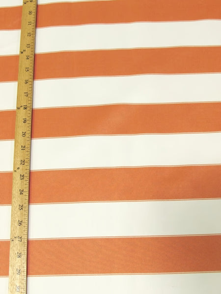 Tela impermeable para exteriores de lona con rayas bicolores / Naranja/Blanco roto / ¡Se vende por metros! ¡Liquidación!