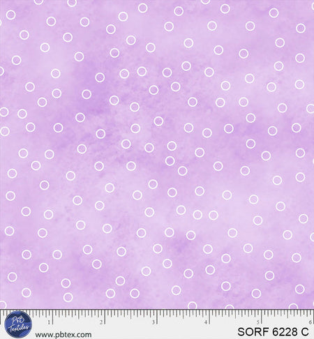 Tela de algodón de franela color morado con lunares, 112 cm / 114 cm, por metro
