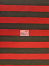 Tela de poliéster y algodón con rayas de 2,5 cm / Negro/Rojo / Se vende por metros