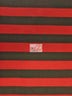 Tela de poliéster y algodón con rayas de 2,5 cm / Negro/Rojo / Se vende por metros