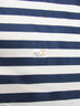 Poly Cotton 1 Inch Stripe Fabric / Navy/White / Sold By The Yard