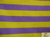 Tela de poliéster y algodón con rayas de 2,5 cm / Morado/Amarillo / Se vende por metros