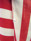 Poly Cotton 1 Inch Stripe Fabric  / Red/White / Sold By The Yard