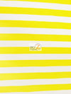 Poly Cotton 1 Inch Stripe Fabric / Yellow/White / Sold By The Yard