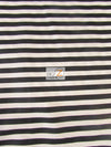 Poly Cotton 1/2 Inch Stripe Fabric  / Black/Red / Sold By The Yard||color:Black/White