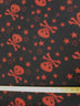 Skull Bones Black and Red Stars Fleece Fabric