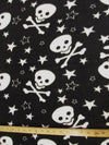 Skull Bones Black and White Fleece Fabric