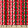 Christmas Stripes Poinsettia Snowflakes Red Green 100% Cotton Fabric