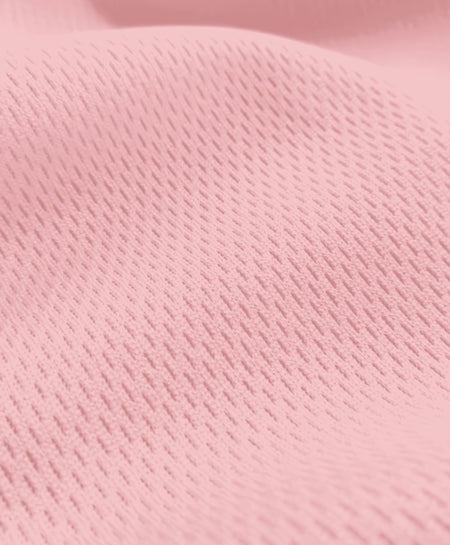 Tejido de jersey deportivo de malla gruesa / Rosa claro / Se vende por metros