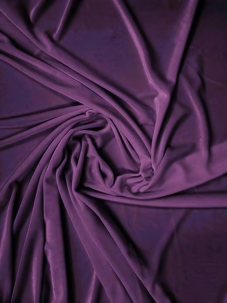 Tejido elástico de terciopelo y spandex, 360 gramos, para disfraces / Morado / Se vende por yardas