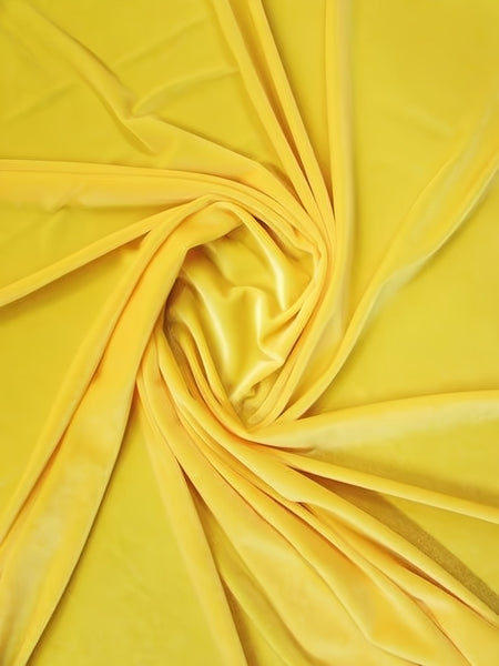 Tela elástica de terciopelo y spandex, 360 gramos, para disfraces / Amarilla / Se vende por yardas