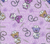 FLANNEL Doctor Teddy on Purple Baby 100% Cotton Price per Yard