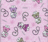 FLANNEL Doctor Teddy on Pink Baby 100% Cotton Price per Yard