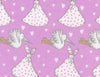 FLANNEL Storks on Pink Baby 100% Cotton Price per Yard