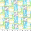 Jungle Patch on Blue Baby Prints 100% Cotton Baby Price Per Yard