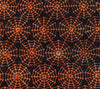 Halloween Batik Orange Spider Webs on Black Tonga
